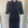 Marks&Spencer denim dark indigo knee length dress size UK8/10 EU36/38 Postage included Image 2