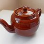 Vintage Chinese brown glazed teapot H 14cm Image 2