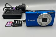 Canon PowerShot A4000 IS 16MP Digital Camera Blue - Full Kit