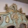 Grand French Style Parcel Gilt & Painted Mirror with Cherub & Plaques Image 2