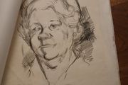 charcoal drawing Jean Osborne (1926-1965).