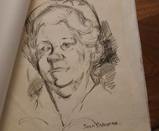 charcoal drawing Jean Osborne (1926-1965).