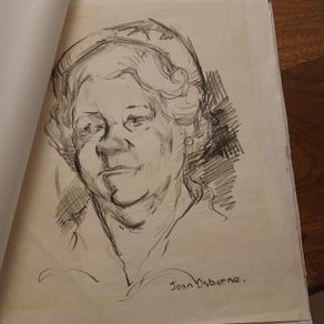 charcoal drawing Jean Osborne (1926-1965).