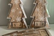 New 3 Solid Wood Countdown Free Standing Christmas Tree Decorations