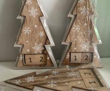 New 3 Solid Wood Free Standing Christmas Tree Decorations