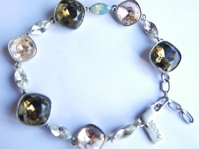 Vintage Sterling Silver 925 Multi Stone Bracelet length 8,5" - 20,9g