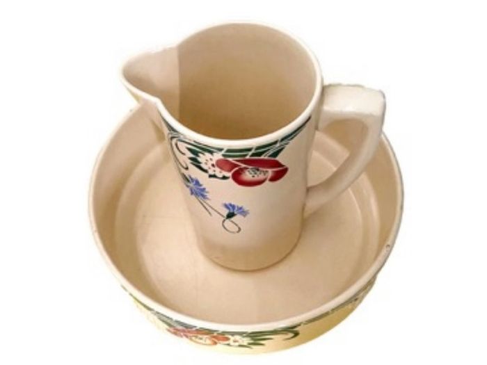ceramic vintage wash bowls & matching pitchers