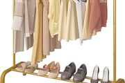 NEW SALE | Clothing Garment Rack 110CM Metal Clothes Rail Coat Rail with Bottom Rack for Coats Skirts Shirts Sweaters