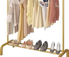 NEW SALE | Clothing Garment Rack 110CM Metal Clothes Rail Coat Rail with Bottom Rack for Coats Skirts Shirts Sweaters