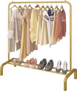 NEW SALE | Clothing Garment Rack 110CM Metal Clothes Rail Coat Rail with Bottom Rack for Coats Skirts Shirts Sweaters