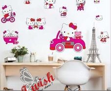 Nice Colour Reusable  HELLO KITTY  Wall Stickers