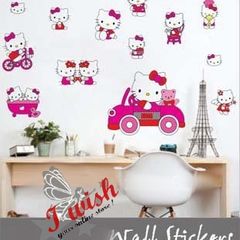 Nice Colour Reusable  HELLO KITTY  Wall Stickers
