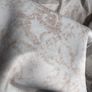 20 metre roll of blue/grey velvet with distressed French print in antique taupe upholstery fabric. Image 7