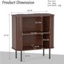 Buffet Storage Cabinet for Living Room, Kitchen Cupboard with Tambour Sliding Door, Storage Unit for Modern Home Dinning Room,Walnut Image 4