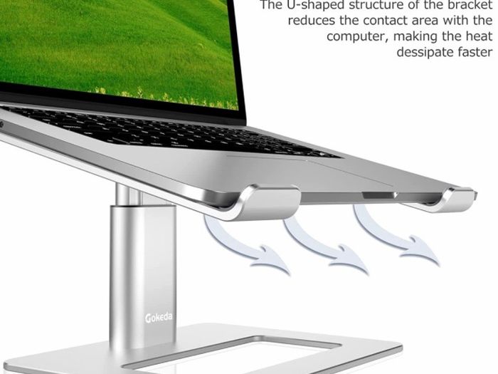 Laptop Stand, Ergonomic Adjustable Computer Stand, Aluminium Alloy Height Holder Riser Compatible with MacBook Air Pro, Dell, HP, Lenovo Samsung (More 11-17" Laptops)