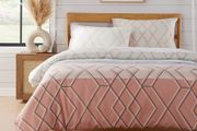 NEW SALE | Havanna Geo Duvet Cover Set Easy Care Quilt Bedding Sets With Pillowcases Luxury Cotton Blend Reversible Ultra Soft Bed Covers, Pink Double