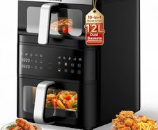 Double Stack Air Fryer, 12L, 2 Drawers With Viewing Window