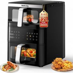 Double Stack Air Fryer, 12L, 2 Drawers With Viewing Window