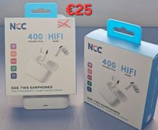 Brand NEW Latest Design NCC S66 TWS Wireless Earbuds White.