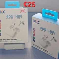 Brand NEW Latest Design NCC S66 TWS Wireless Earbuds White.