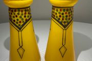 Exceptional Pair of Art Deco Czech Tango Glass Vases. c.1928 to1933