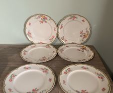 Vintage Johnston Bros England - Set of 6 plates and Soup Bowl