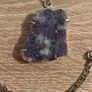 Chunky Lepidolite Pendant on A Beautiful Sterling Silver Chain Image 2