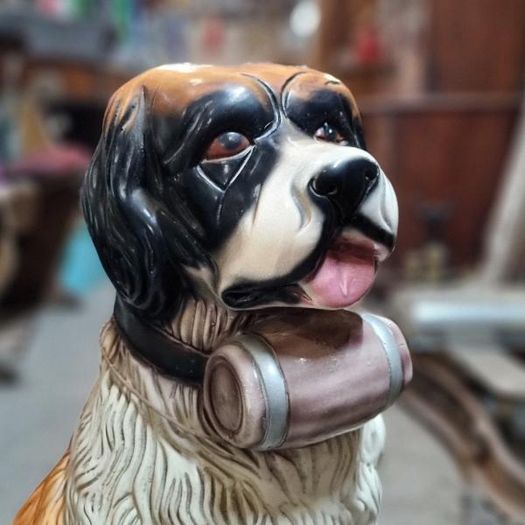 St Bernard Ceramic Floor Statue KAS1371