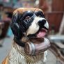 St Bernard Ceramic Floor Statue KAS1371 Image 2