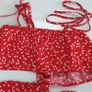SHEIN red love hearts shorts and bralet co-ord Sz s (Fit 8UK) Image 6