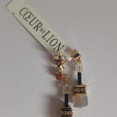 Coeur de Lion GeoCUBE Swarovski Crystal Drop Earrings Gold 4905/21-1100 BNWT CAN POST