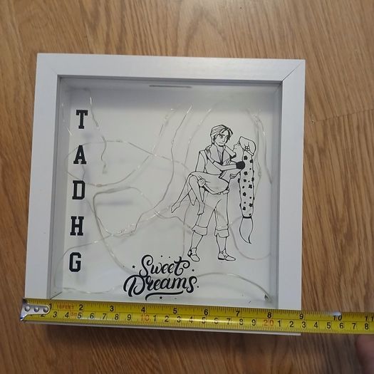 Personalised "Tadhg" Box Frame with Fairy Lights