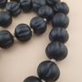 Antique African Style Dark Black Melon Shape Glass Beads Necklace Image 7
