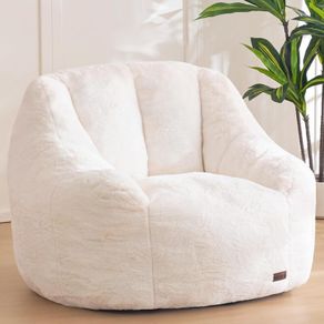 Bean Bag Chair for Adults or Children, Soft Faux Fur Floor Single with Filling