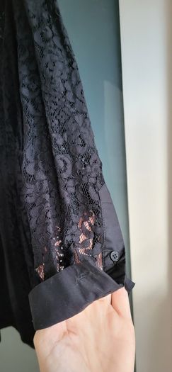 FRENCH CONNECTION black lace shirt dress Sz 8 UK - Bnwt Rrp 110