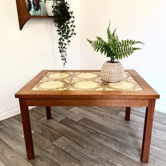 Vintage Retro Mid Century Danish Teak and Tile Coffee Table