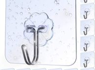 main image for ad Adhesive Hooks Heavy Duty Wall Hooks 8kg (Max) Self Adhesive Hook 12pcs