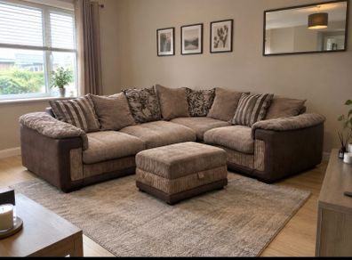 DFS Celine L shape Corner Sofa , corner couch with footstool