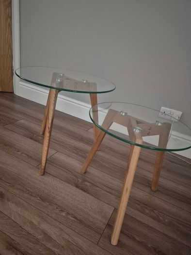 glass top nest of tables