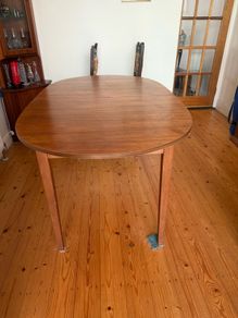 Vintage Mid Century Extendable Oval Dining Table