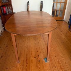 Vintage Mid Century Extendable Oval Dining Table