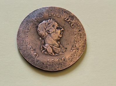 1806 UK George III Half Penny