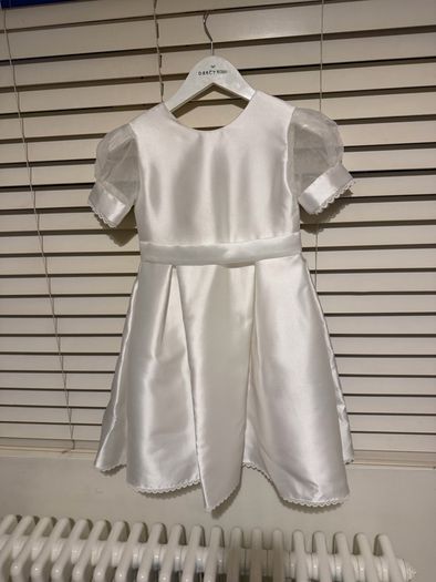 Caroline dress white small with organza sleeve