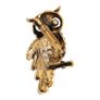 Brand New Antique Gold Finish Vintage Owl-Shaped Crystal Brooch / Lapel Pin for Men and Women Image 3