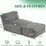 Big Bean Bag Lounger Chairs Large Beanbag Chair for Adults Bean Bag Sofa with Memory Foam Filled for Living Room, Bedroom or Balcony (Stripe Grey) Image 2