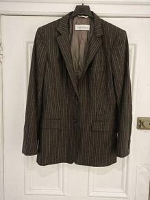 Max Mara Virgin Wool Pinstripe Trouser Suit