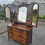 Antique Victorian Walnut Mirrored Vanity Dresser Image 3