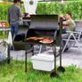Barbecue Grill Portable Outdoor Charcoal BBQ Grill with Offset Smoker 109 x 60 x 120 cm Black Image 4
