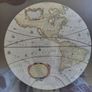 Vintage world map coffee table, two lamps Image 4