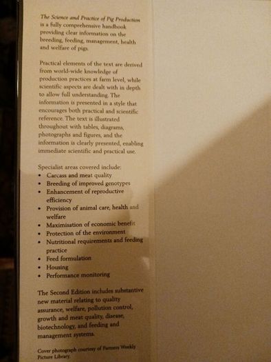 The Science & Practice of Pig Production/ Colin T. Whittmore/ 1998